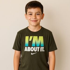 Nike Boys Graphic Tee – Size XL (I’M ABOUT IT. Design)